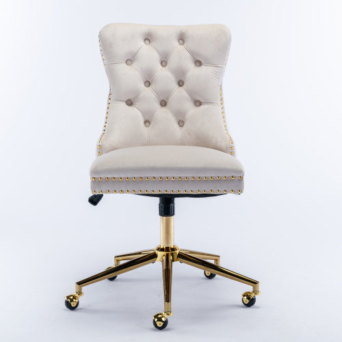 Velvet Fabric Tufted Button Home Office Chair